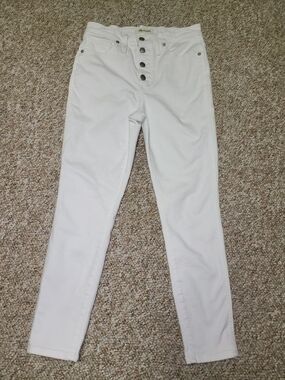 Madewell White Button-Fly High Rise Skinny Crop Jeans Size 28